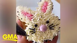 Make adorable Easter bunny cupcakes with this brilliant hack l GMA