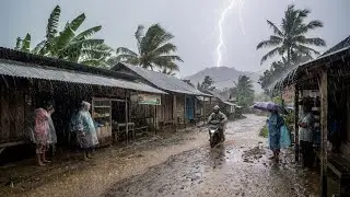 Village Rainstorm Walk: 4K Cinematic ASMR for Deep Sleep, Study, and Stress Relief