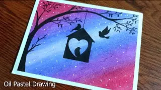 How to draw Birds Flying Out of Cage, Love Birds Drawing, easy drawing for beginners