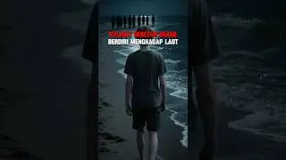 Sosok mahluk di pantai waktu malam #seram #hantu #horor