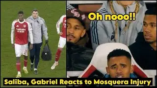 SALIBA & GABRIEL REACT TO MOSQUERA’S INJURY FROM THE STANDS | ARSENAL’S DEFENSIVE BROTHERHOOD💔🔴