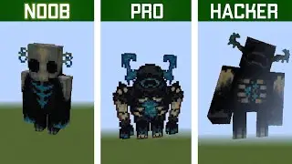NOOB VS PRO VS HACKER VS GOD WARDEN Minecraft Pixel Art
