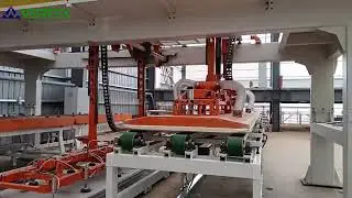Machine commissioning from the demolding to drying rack assembly section #fibercementboard #dryer