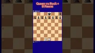 Queen vs Rook + 8 Pawns