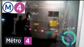 (Métro Ligne 4) le trajet dans un MP89CC de Gare du Nord à Réaumur Sébastopol