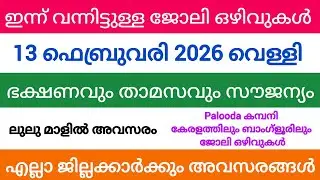 ഇന്ന് വന്ന ജോലി അവസരങ്ങൾ| kerala job vacancy today | latest job vacancy in kerala | job vacancy 2024