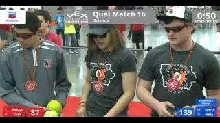 VEX Worlds 2016 - VRC High School - Science - Qual 16 (5482A 134A) 131 vs 247 (2501J 200A)