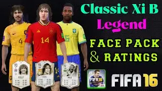 FIFA 16 Mobile | Legends Classic Xi B Face Pack & Ratings | Legend Squads FIFA 16 | FIFA 16 Android