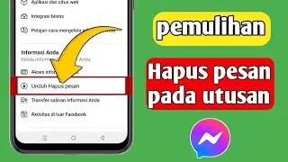 Baru!  Cara Memulihkan Pesan yang Dihapus di Messenger || Pulihkan Pesan Facebook yang Dihapus