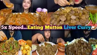 ASMR Eating Spicy Mutton Curry spicy eggs curry with rice & extra gravy green chilli salad mukbang