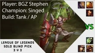[LOL] Singed - Tank / AP Build - Singed, Xin Zhao, Darius VS Caitlyn, Master Yi, Brand
