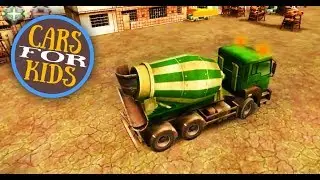 Cement Mixer Truck. Игра мультик. Kids Cartoon. Construction Vehicle for children. Бетономешалка.