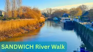 River Walking Tour ✨ SANDWICH,  ENGLAND✨ Relaxing Morning Walk & Nature Sounds [4K]