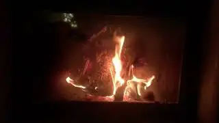 RELAXING FIREPLACE BURNING IN ITALIAN VILLAGE