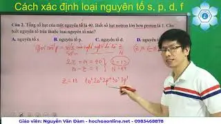 Cách xác định loại nguyên tố s,p,d
