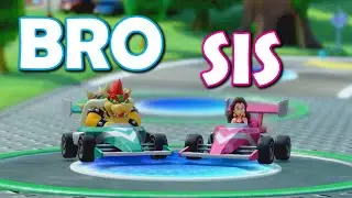 RACECARS LEVEL - Super Mario Party Jamboree!! *BRO VS SIS!* (Roll 'em Raceway)