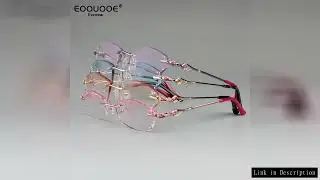 Women's Rimless Eyewear Luxury Crystal Design Optics Gradient Coloed Lenses Diamond Myopia Hyperopia