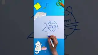 Number Art! ✏️🐱 Turn the Number 2 into a Cute Cat! #drawingforkids #learn