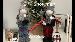 DIY Snowman // Farmhouse Christmas // Rustic No Sew Snowman