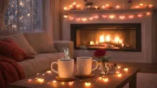 Warm Valentine Night ❄️💖 | Cozy Winter Ambience for Relaxation, Sleep & Peace