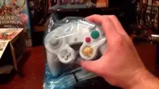 White smash bros gamecube controller unboxing and review