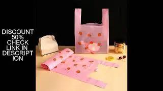 Hand-carrying shopping packaging bag, jewelry gift vest bag, cute pink strawberry plastic packaging