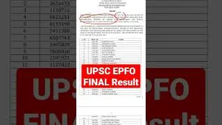 UPSC EPFO and APFC Final Result