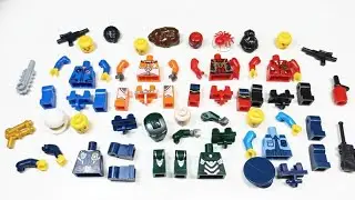 Assembling LEGO Action Figures Iron Man, Police, and More
