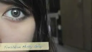 FRESHKON Misty Gray & Warm Hazel Colorlens review on dark eyes
