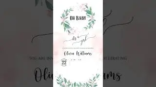 It's a Girl Floral Baby Shower Invitation, Greenery & Floral Baby Shower Invitation for Girls