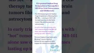FDA granted Orphan Drug Designation to Mustang Bio&rsquo;s MB-101 to Treat Astrocytomas and Glioblastoma