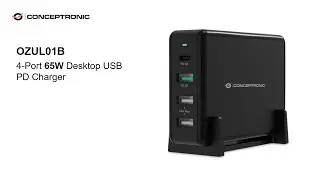 Conceptronic OZUL01B 4-Port 65W Desktop USB PD Charger
