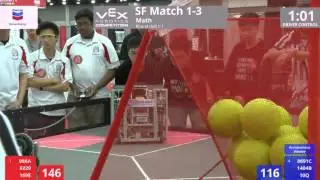 VEX Worlds 2016 - VRC HS Math - SF 1-3 (986A 8229 169E) 232 vs 264 (8691C 1404B 10Q)