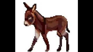Pixel Art Daily Painting i colored Donkey # 980