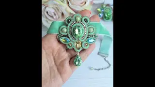 Velvet Choker Necklace and Earrings Soutache set jewelry - Overview!