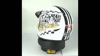 Helm Cakil HBC Rust Dust White Doff + FREE GOGGLE | Retro Full Face | JUAL HELM