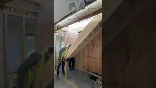 Single winder staircase install #stairs #carpentry #construction #building #dewalt #woodwork