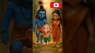Bal Ganesha&rsquo;s Joyful Walk with Shiva and Parvati | Divine Family Bond!