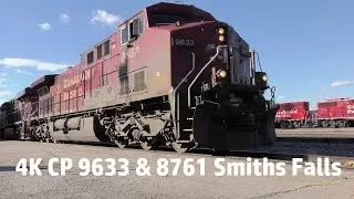 4K CP 9633 & 8761 Freight Leaving Smiths Falls 09-12-16