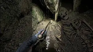 A mysterious cave discovery: a skeleton, a blade, and a secret hidden in darkness #shorts