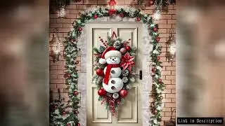 Snowman Door Hanging with Scarf Snowman Christmas Door Cover Winter Snowman Xmas Wreath for Holiday