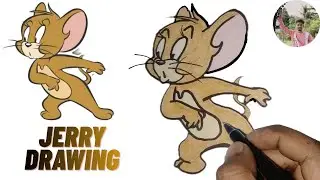 Jerry cartoon drawing ll how to draw jerry drawing #video #drawing #art #viral