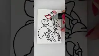 Coloring #sebastian from #the little mermaid 🎨🦀 #asmr #drawing #disney