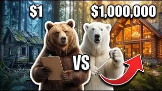 $1 vs $1,000,000 House (Forest Edition)