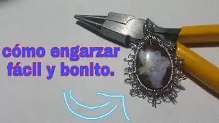 Engarce sencillo. dije de alambre. Cómo engarzar piedras con ranura. colgante de alambre. parte 8