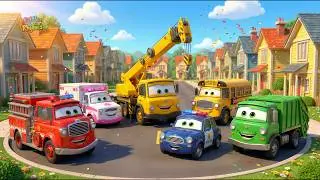 Oh No! The Police Car is Stuck! 😱 Car Rescue Mission 🚓🚒 Fire Truck & Ambulance to the Rescue!