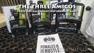 Three Custom Trodat Self-Inking Stamps