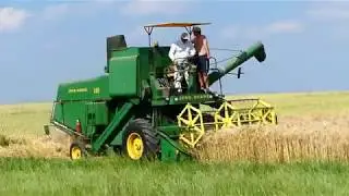 Żniwa 2019 w Świętokrzyskim | Jęczmień ozimy | John Deere 530 Ursus C330 + Autosan D-45