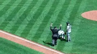 Mike Leake diving grab on bunt