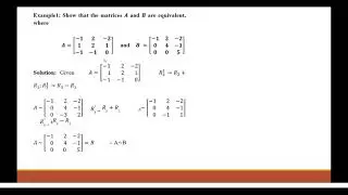 Equivalent matrices